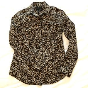 J.Crew Curvy slim stretch  shirt in leopard print